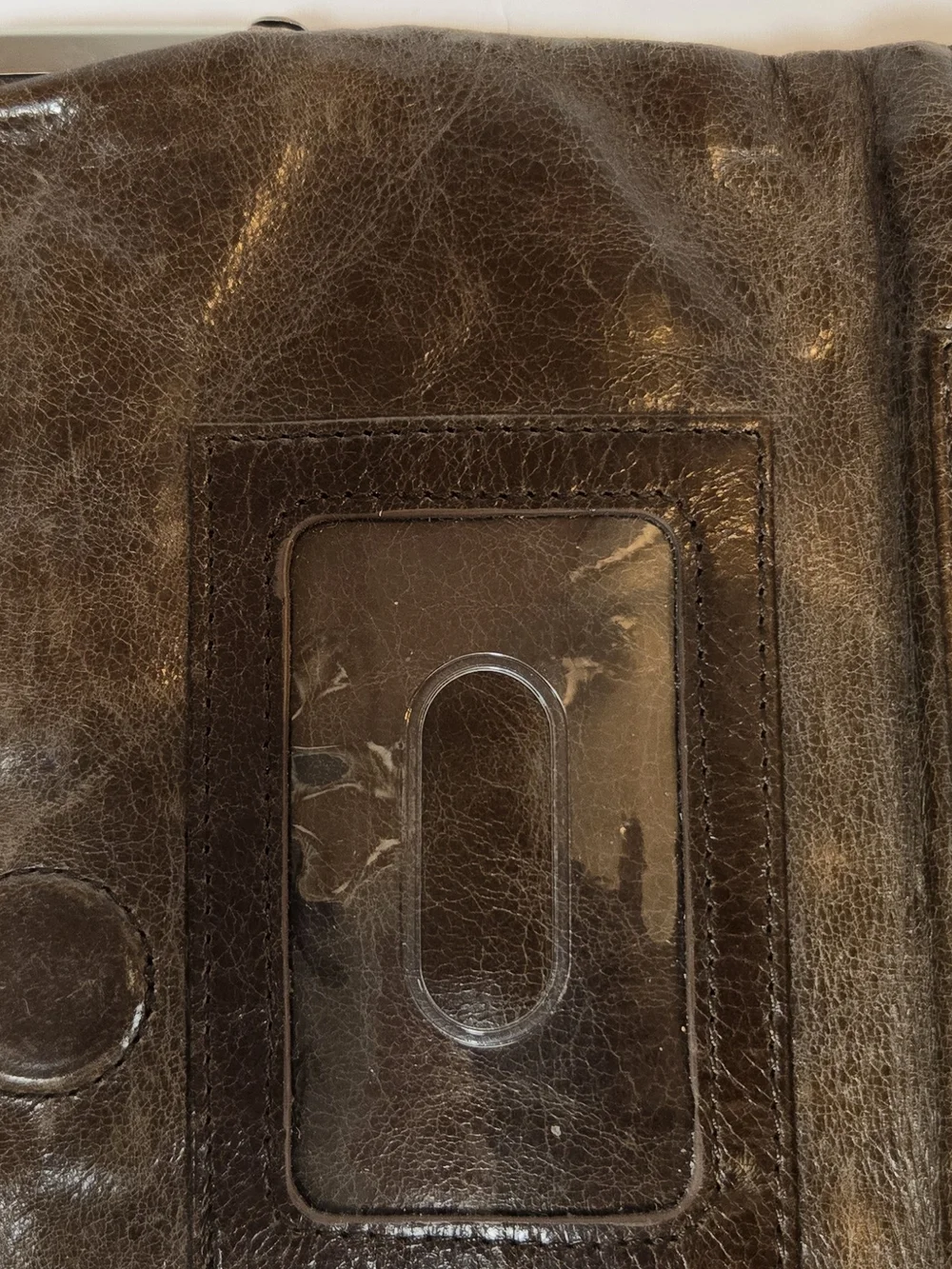 HOBO Dark Brown Leather Frame Clutch